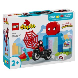 LEGO® DUPLO® Spidey komplet za malčke s Spinovim motorjem.              Malčki se pridružijo Milesu "Spinu" Moralesu in poustvarijo prizore iz TV-serije Disney+ Spidey in njegovi čudoviti prijatelji. Spin je v glavni štab Spidey dobil sporočilo