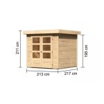 LESENA VRTNA HIŠKA KARIBU ASKOLA 2 211X213 X 217, BARVA LESA - slika 2