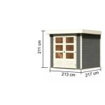 LESENA VRTNA HIŠKA KARIBU ASKOLA 2 211X213 X 217, SIVA - slika 3