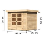 LESENA VRTNA HIŠKA KARIBU ASKOLA 3 238X211X213X LES 19MM - slika 2