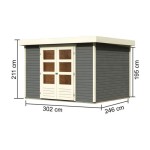 LESENA VRTNA HIŠKA KARIBU ASKOLA 5 ZEMELJSKO SIVA 302X246X211 - slika 2