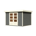 LESENA VRTNA HIŠKA KARIBU ASKOLA 5 ZEMELJSKO SIVA 302X246X211 - slika 3