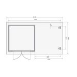 LESENA VRTNA HIŠKA KARIBU BASTRUP 5 + MONTAŽNA STREHA 3M BARVA LESA 297X297X222 - slika 7