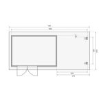 LESENA VRTNA HIŠKA KARIBU BASTRUP 8 3.87X2.2X2.97+3M LES 28MM - slika 7