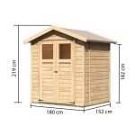 LESENA VRTNA HIŠKA KARIBU DAHME 2 180X152X222 - slika 3