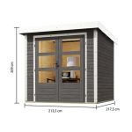 LESENA VRTNA HIŠKA KARIBU JUPITER B 209X214X218 BELI OKVIR - slika 2