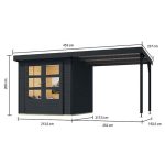 LESENA VRTNA HIŠKA KARIBU JUPITER C+ PODALJŠEK STREHE 2.35M, ANTRACIT - slika 2