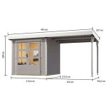 LESENA VRTNA HIŠKA KARIBU JUPITER D+ PODALJŠEK STREHE 2.35M, BELI OKVIR - slika 2