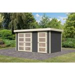 LESENA VRTNA HIŠKA KARIBU MÜHLENTRUP 1 211X404X217 SIVA - slika 2