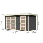 LESENA VRTNA HIŠKA KARIBU MÜHLENTRUP 1 211X404X217 SIVA - slika 3