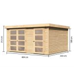 LESENA VRTNA HIŠKA KARIBU MÜHLENTRUP 3 212X404X333 BARVA LESA - slika 3