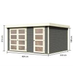 LESENA VRTNA HIŠKA KARIBU MÜHLENTRUP 3 212X404X333 SIVA - slika 3