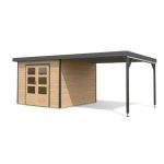 LESENA VRTNA HIŠKA KARIBU PLUTO A+ PODALJŠEK STREHE 3M, ANTRACIT - slika 4