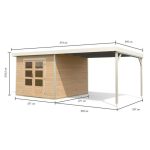 LESENA VRTNA HIŠKA KARIBU PLUTO A+ PODALJŠEK STREHE 3M, BELA - slika 3