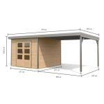 LESENA VRTNA HIŠKA KARIBU PLUTO A+ PODALJŠEK STREHE 3M, SIVA - slika 3