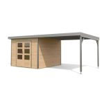 LESENA VRTNA HIŠKA KARIBU PLUTO A+ PODALJŠEK STREHE 3M, SIVA - slika 4