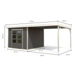 LESENA VRTNA HIŠKA KARIBU PLUTO B+ PODALJŠEK STREHE 3M, BELA - slika 3