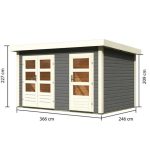 LESENA VRTNA HIŠKA KARIBU SCHÖNBUCH 1 227X366X246 SIVA - slika 3