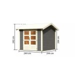 LESENA VRTNA HIŠKA KARIBU THERES 3 242X244X244, SIVA - slika 2