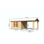 LESENA VRTNA HIŠKA KARIBU THERES 7 S TERASO 300X250X300+320 LES 28MM - slika 2
