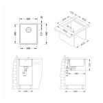 NERJAVNO POMIVALNO KORITO ALVEUS KOMBINO 20, SATIN 380X440 MM - slika 3
