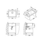 NERJAVNO POMIVALNO KORITO ALVEUS MONARCH KOMBINO 50,BRONZE 542X442 MM VSADNI - slika 3