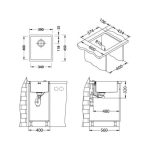 NERJAVNO POMIVALNO KORITO ALVEUS MONARCH QUADRIX 20 BRONZE 390X450 MM - slika 2