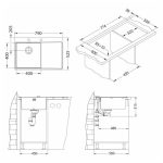 NERJAVNO POMIVALNO KORITO ALVEUS PURE 40, LEVI, SATIN 790X525 MM - slika 3
