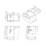 NERJAVNO POMIVALNO KORITO ALVEUS PURE UP 50, SATIN 860X525 MM LEVI - slika 4