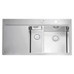 NERJAVNO POMIVALNO KORITO ALVEUS PURE UP 60, SATIN 980X525 MM LEVI - slika 2