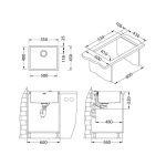 NERJAVNO POMIVALNO KORITO ALVEUS QUADRIX 50, 500X400X200 - slika 3