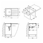STEKLENO POMIVALNO KORITO ALVEUS GLASSIX 10, ČRNA 860X500 MM - slika 3