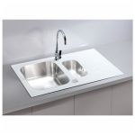 STEKLENO POMIVALNO KORITO ALVEUS GLASSIX 20, BELA 860X500 MM - slika 2