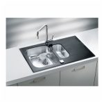 STEKLENO POMIVALNO KORITO ALVEUS GLASSIX 20, ČRNA 860X500 MM - slika 2