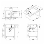 STEKLENO POMIVALNO KORITO ALVEUS GLASSIX 20, ČRNA 860X500 MM - slika 3