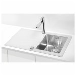 STEKLENO POMIVALNO KORITO ALVEUS KARAT 10, DESNO, BELA 860X500 MM - slika 2