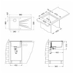 STEKLENO POMIVALNO KORITO ALVEUS KARAT 10, DESNO, BELA 860X500 MM - slika 3