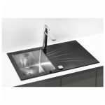 STEKLENO POMIVALNO KORITO ALVEUS KARAT 10, LEVO, ČRNA 860X500 MM - slika 2