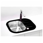 STEKLENO POMIVALNO KORITO ALVEUS WAVE 10, ČRNA 620X500 MM - slika 2