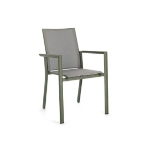 Vrtni stol KONNOR v zeleni barvi, je popoln stol za vašo okolico. Okvir stola je narejen iz aluminija. Sedež in hrbet je narejen iz takstila. Dimenzije: