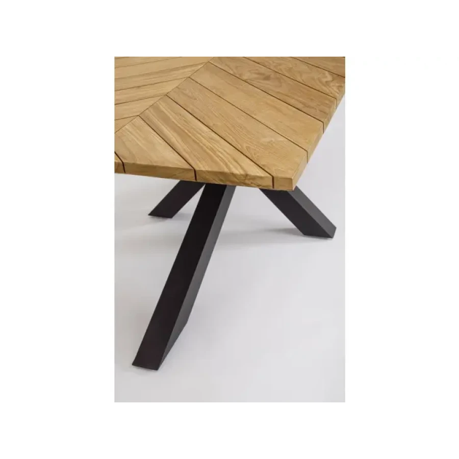 Jedilna miza PALMDALE 200X100 je elegantna miza, ki je primerna za vsak prostor. Mizna plošča je narejena iz tikovega lesa z aluminijastimi nogami. S svojo