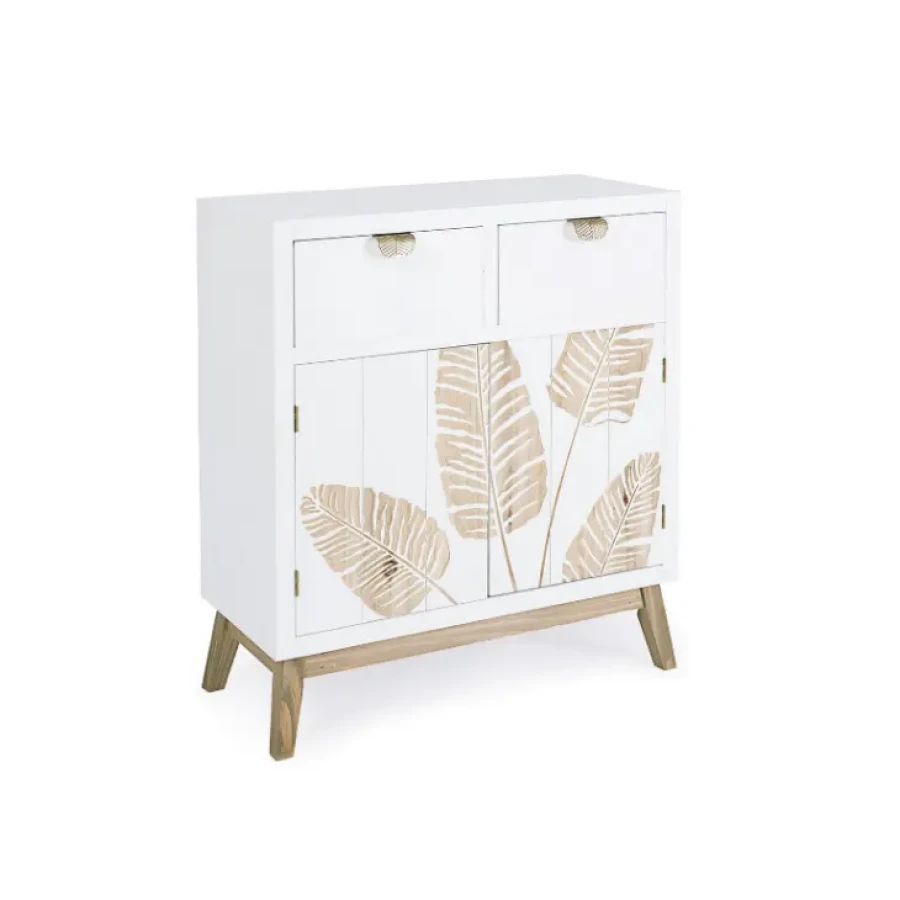 Komoda 2A-2C FOLIUM je narejena iz MDF plošče, ročaji so jekleni. Dimenzije: širina: 70cm globina: 30cm višina: 80cm