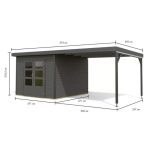 LESENA VRTNA HIŠKA KARIBU PLUTO B+ PODALJŠEK STREHE 3M, ANTRACIT - slika 3