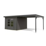 LESENA VRTNA HIŠKA KARIBU PLUTO B+ PODALJŠEK STREHE 3M, ANTRACIT - slika 4