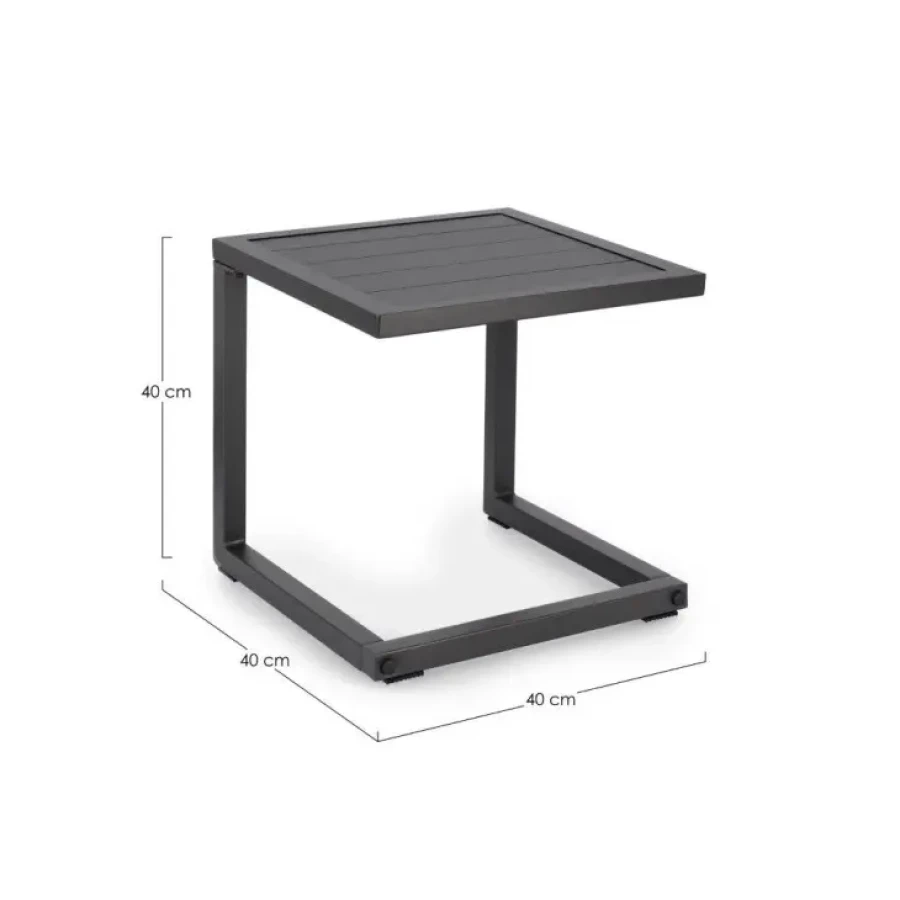 Vrtna mizica HILDE 40X40 LH32 antracit je narejena iz aluminija in je prašno barvana (poliester). Material: - Aluminij Barva: - Antracit Dimenzije: širina: