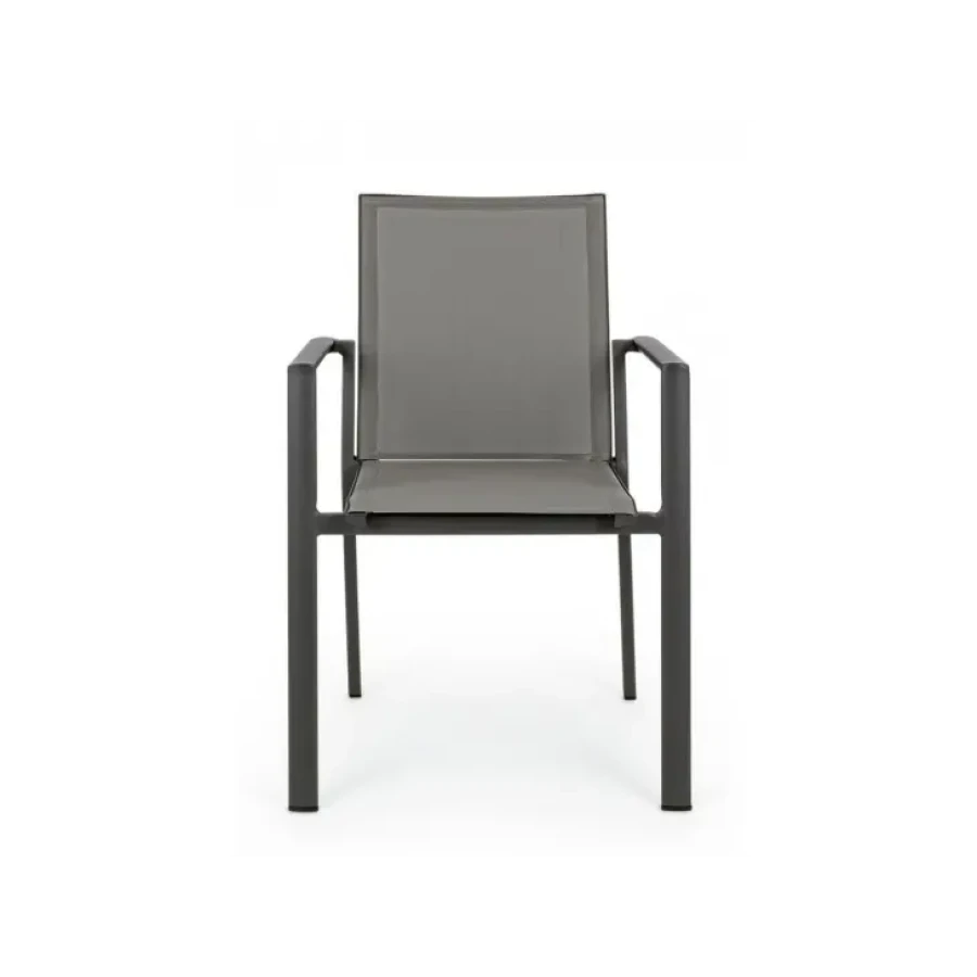 Vrtni stol KONNOR črna, je eleganten vrtni stol, ki popestri vašo okolico. Okvir stola je narejen iz aluminija, sedež in hrbet pa je narejen iz tekstila.