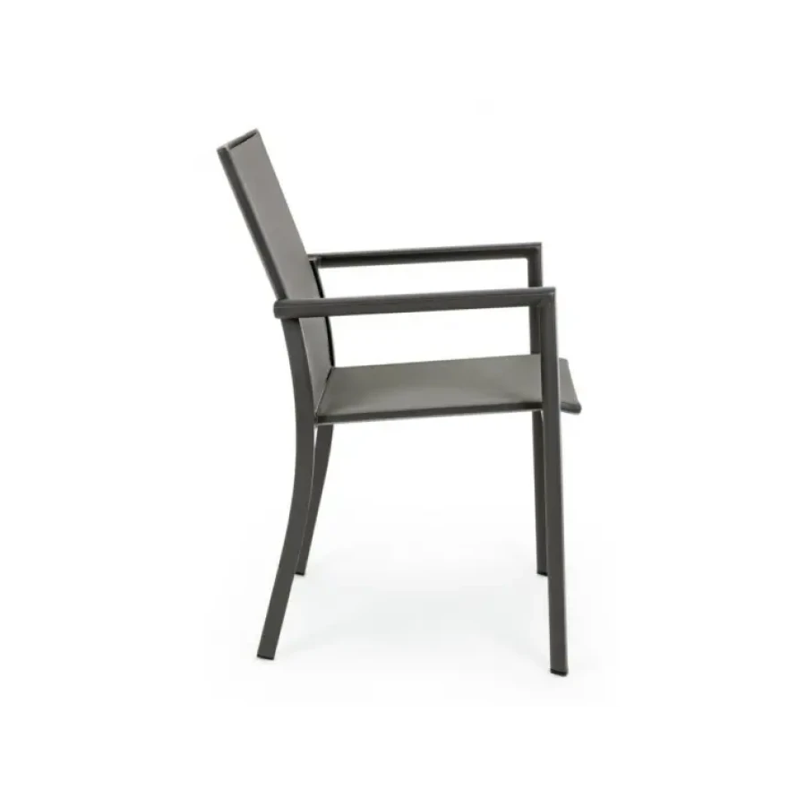 Vrtni stol KONNOR črna, je eleganten vrtni stol, ki popestri vašo okolico. Okvir stola je narejen iz aluminija, sedež in hrbet pa je narejen iz tekstila.