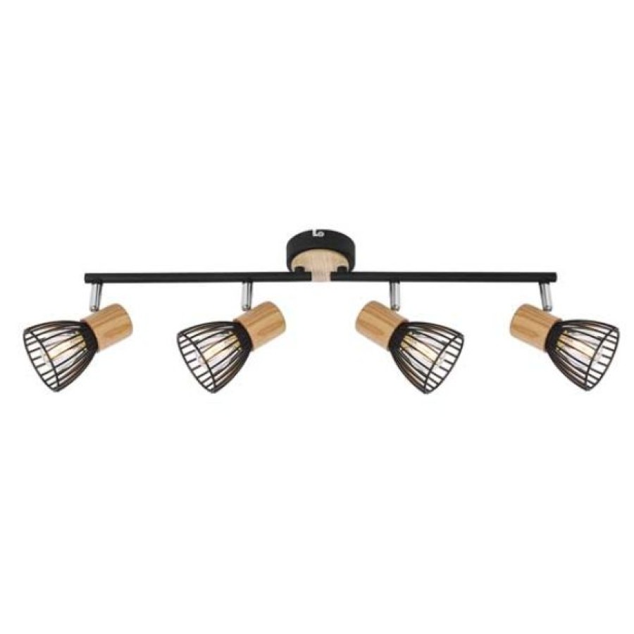 DEKORATIVNI REFLEKTOR FEROTEHNA BLACK+WOOD 4X25W MAX E14