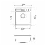GRANITAL POMIVALNO KORITO ALVEUS NIAGARA 20, G11 ARCTIC 465X465 MM - slika 2
