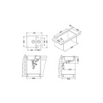 GRANITAL POMIVALNO KORITO ALVEUS ROCK 80, TERRA G22 595X475 MM - slika 2
